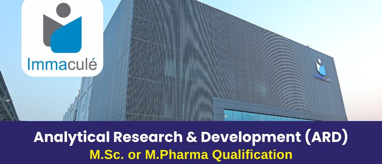 Exciting Career Opportunity at Immacule Lifesciences