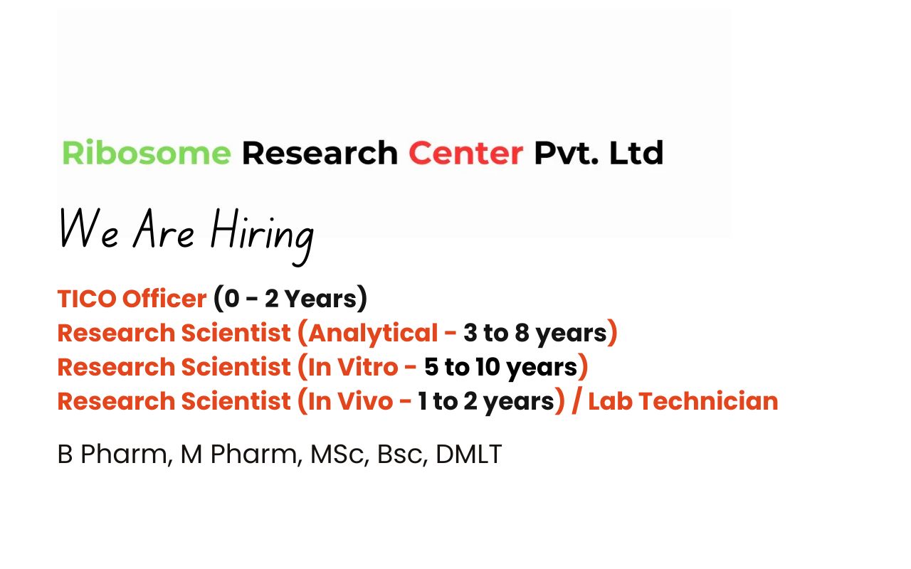 Exciting Job Openings at Ribosome Research Centre – Launch Your Career in Research!