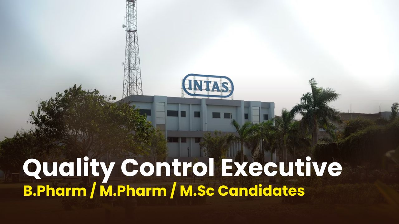 Intas Pharmaceuticals Hiring Quality Control Executive